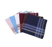 MEMOFYND Paquete de 6 pañuelos para hombre, pañuelo a cuadros, juego de pañuelos de algodón para hombre, pañuelo de bolsillo, pañuelo absorbente para el sudor para boda, baile, fiesta