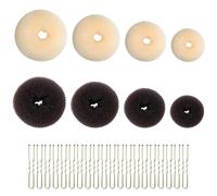 MEMOFYND Pasador de 8 piezas con 20 clips en forma de U, mini donut, accesorios para bailarines de ballet (marrón oscuro, beige)