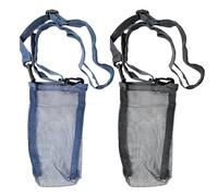 MEMOFYND Porte-bouteille D'eau 2 pièces Avec bandoulière réglable, poche Pour bouteille D'eau Pour la randonnée, la Course à pied, le Camping (Noir, bleu Sarcelle)