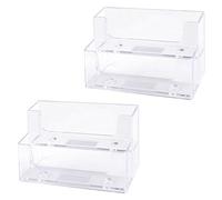 MEMOFYND Soporte para Tarjetas de Visita Acrílico de 2 Piezas - Organizador y Accesorios para Tarjetas