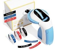 Memoking Máquina etiquetadora de estampen Relieve E975 3D Embossed Label Printer Machine with 3 Rolls Emboss Tapes, Labelling Machine, for Home Organization, DIY Crafting, Regalo (£/€, Ä, Ö, Ü)