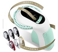 Memoking Rotuladora de Estampación con 6 Cintas de Etiquetas, E975 3D Etiquetadora Manual Diseño Pequeño, Ergonómico, Etiquetadora Relieve para el Hogar, la Oficina, la Cocina, la Escuela