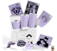 Memoking T02/M02L/Q02E/M02/M02X Papel adhesivo para termica impresora - Violeta Papel adhesivo para mini impresora T02, 50 mm x 3,5 m, 20 años de durabilidad, para notas, fotos, estudios, 3 rollos