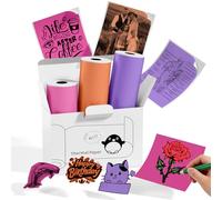 Memoking T02/M02L/Q02E/M02/M02X Papel adhesivo para termica impresora - violeta/rosa/naranja para mini impresora T02, 50 mm x 3,5 m, 20 años de durabilidad, para notas, fotos, estudios, 3 rollos