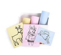 Memoking T02/M02X/M02L Papel Térmico Rosa/Amarillo/Azul - 5 Años no Pegajoso 53mmx6,5m para Notas de Estudio de Textos Fotográficos de Journal y más, 3 Rollos