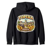 Memorabilia del Viaje de la Capital del Estado de la Ciudad de Topeka Kansas Souvenir Sudadera con Capucha