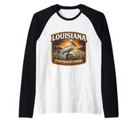 Memorabilia del visitante del Recuerdo del Estado Pelícano de Luisiana Camiseta Manga Raglan