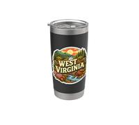 Memorabilia Turista de recuerdos del visitante del estado de Virginia Occidental Vaso térmico de acero inoxidable de doble pared
