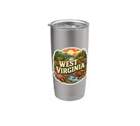 Memorabilia Turista de recuerdos del visitante del estado de Virginia Occidental Vaso térmico de acero inoxidable de doble pared