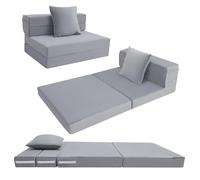 MeMoreCool Colchón Plegable Individual, Sofá de Espuma de Alta Densidad, Sofá Cama Z, Futón, Tumbona de Suelo, Cama de Invitados, Para Dormir y Camping