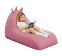 MeMoreCool Puf grande para niños de 8 a 12 años, con relleno de dinosaurios, tamaño grande, diseño de unicornio, color rosa
