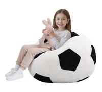 MeMoreCool Puf infantil de fútbol con relleno de espuma | Suave Beanbag para niños y niñas, cómodo como sillón para rincones acogedores, habitaciones infantiles