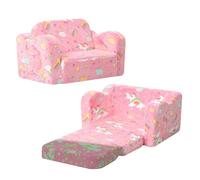 MeMoreCool Sillón plegable de felpa suave que brilla en la oscuridad, sillón reclinable cómodo para niñas y niños (unicornio brillante, rosa)