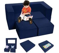 MeMoreCool Sofá cama para niños, silla modular para niños, tumbona plegable, silla de piso para bebé, muebles de dormitorio, azul marino