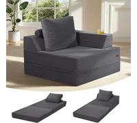 MeMoreCool Sofá cama plegable sin huesos, silla cama convertible con almohada, colchón de suelo para sala de estar, dormitorio, color verde