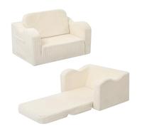 MeMoreCool Sofá de pana para niños, silla plegable para niños, sillón plegable para sala de juegos, cómodo sillón convertible para bebés para niñas y niños, color beige