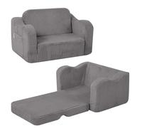 MeMoreCool Sofá Infantil de Terciopelo para Niños, Silla Cama Plegable para Niños Pequeños, Sillón Infantil Desmontable para Sala de Juegos, Cómodo Reclinable Convertible para Bebé para Niñas y Niños