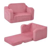 MeMoreCool Sofá Infantil de Terciopelo para Niños, Silla Plegable para Bebés, Sillón Infantil Desmontable para Sala de Juegos, Cómodo Reclinable Convertible para Niñas y Niños, Rosa