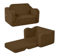 MeMoreCool Sofá infantil plegable de Cord, sofá infantil 2 en 1, sofá cama infantil, minisofá para habitación infantil, sofá de juego para niñas y niños, color marrón