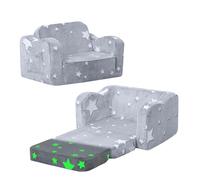 MeMoreCool Sofá infantil plegable para niños, silla plegable de felpa suave, silla plegable para niños, minisofá que brilla en la oscuridad, cómoda tumbona para bebés para niñas y niños