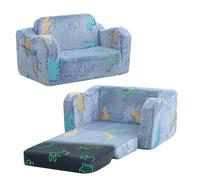 MeMoreCool Sofá para niños, silla plegable para niños pequeños, sillón plegable de felpa suave que brilla en la oscuridad, cómodo sillón reclinable para bebés para niñas y niños, dinosaurio brillante