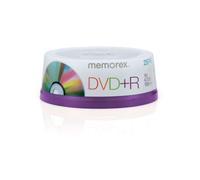 Memorex DVD+R 16x 4,7 GB Paquete de 25 en rollo