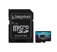Kingston Canvas Go Plus microSDXC Tarjeta de Memoria Gen4 200MB/s A2 U3 V30 256GB con Adaptador-SDCG4/256GB