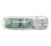 MEMORIA 32 GB REMOVIBLE INTENSO USB 2.0 RAINBOW TRANSPARENTE