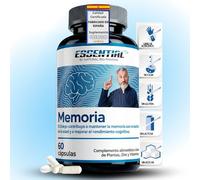 MEMORIA Brain Focus - Nootrópico Natural Concentración y Estudio | Ginkgo Biloba 24% + Bacopa Monnieri 20% Bacósidos, Vitaminas B5, B6 y Zinc | Rendimiento Intelectual | 60 Cápsulas