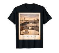 Memoria de Viaje con fotografía instantánea Vintage Paris Coffee Scene Café Camiseta