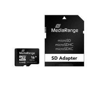 Memoria flash Mediarange MR958 16GB MicroSDHC Clase 10 con adaptador SD
