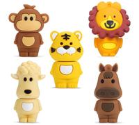 Memoria Flash USB de 16 GB Paquete de 5 Piezas, Unidad Flash USB Memory Stick con Patrón Animal Lindo, Regalo para Estudiantes y Niños