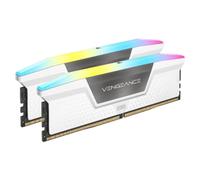 Memoria RAM DDR5 CORSAIR VENGEANCE RGB de 32 GB (2 x 16 GB) 6000 MHz CL36 compatible con Intel XMP iCUE - Color blanco (CMH32GX5M2E6000C36W)