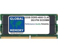 Memoria RAM SODIMM de 32 GB, DDR5, 4800 MHz, PC5-38400, 262 pines, compatible con portátiles y cuadernos
