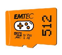 MEMORIA SD MICRO 512GB EMTEC GAMING 100MB/S SD + ADAPTER CLASS 10 UHS1 U3 V30 A2 ECMSDM512GXCU3G