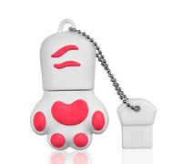 Memoria USB 128GB, Pendive Flash Drive USB 2.0 128Gigas Pata de Gato Pen Drive Lovely Divertido Animal Memory Stick USB para Tabletas, PC y Regalo ect (Blanco)