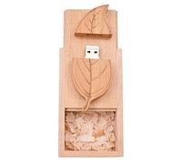 Memoria USB 16GB Pendrive Hoja de Madera Divertido Pen Drive 16 GB con Caja de Regalo de Madera Práctico Unidad Flash USB Almacenamiento para Regalo de Cumpleaños Llave USB 2.0 by FEBNISCTE
