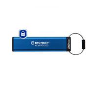 Kingston Ironkey Keypad 200 32GB Unidad Flash USB Cifrada | Teclado Alfanumérico | Acceso Multi-Pin | XTS-AES 256-bit | FIPS 140-3 Nivel 3 Certificado (Pendiente) | IKKP200/32GB, Azul