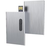 Memoria USB 32GB Tarjeta de Crédito Empresarial Pendrive Uflatek USB 2.0 USB Memoria Plata Memorias Flash Drive Forma de Tarjeta de Crédito Novedad Pen USB Carcasa de Metal Externo Data Sticks