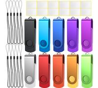 Memoria USB 4GB Pendrives 10 Piezas,Giratoria Memoria Flash USB 2.0 Multicolores Pen Drive Uflatek Portátil Pendrive Almacenamiento de Datos con Llavero Acollador
