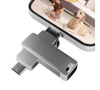 Memoria USB 512 GB para iPhone, memoria USB para descargar fotos, 4 en 1 USB-C Pen Drive 3.0, Memory Stick compatible con iPhone, iPad/Android/PC, respaldo con un solo clic
