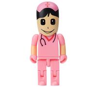 Memoria USB 64GB Modelo de Enfermera Lindo Unidad Flash USB 2.0 Flash Drive para Almacenamiento de Datos Externos, Rosa