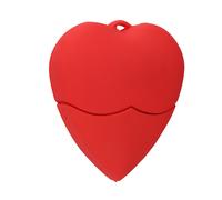 Memoria USB con un bonito corazón rojo, funda protectora de silicona para una experiencia Plug and Play fiable, dispositivo de almacenamiento de