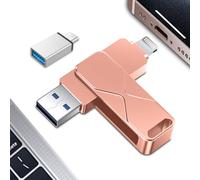 Memoria USB de 256 GB para iPhone, certificado MFi Lightning, memoria externa USB, unidad USB, 3 en 1 para iPhone, iPad, iOS, MacBook, Android, PC
