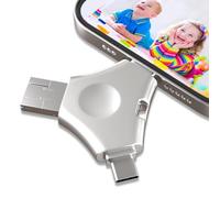 Memoria USB de 512 GB para iPhone, 4 en 1, memoria externa para descargar fotos, 512 GB USB C Pen Drive USB Stick 3.0, alta capacidad Memory Stick compatible con iPhone/Pad/Android/PC