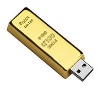 Memoria USB de 64GB, BorlterClamp Unidad Flash USB en Forma de Barra de Oro Novedosa Flash Drive Pendrive para Almacenamiento de Datos Externos