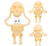 Memoria USB de 64GB en Forma de Esqueleto de Dibujos Animados, Pendrive Unidad Flash USB Memory Stick Regalos, Amarillo