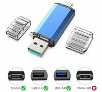 Memoria USB de doble OTG con interfaz USB 3.0 de alta velocidad, diseño resistente al agua, para smartphones con función OTG como Samsung, 64 GB.