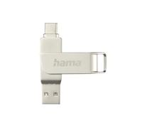 Memoria USB - HAMA - C-Rotate Pro - 64GB - USB-C 3.1/3.0 - 70MB/s Plateado