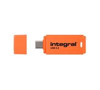 Memoria USB Integral Neon-C 128GB USB-C 150MB/s Negro Naranja